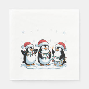 Servilleta De Papel Pingüino lindo con Santa Hat Xmas Penguin Lover