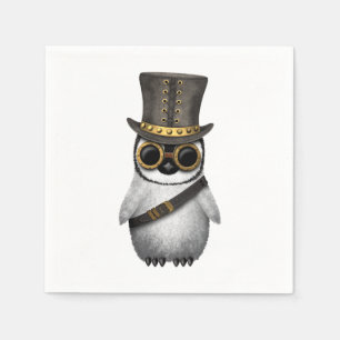 Servilleta De Papel Pingüino lindo del bebé de Steampunk