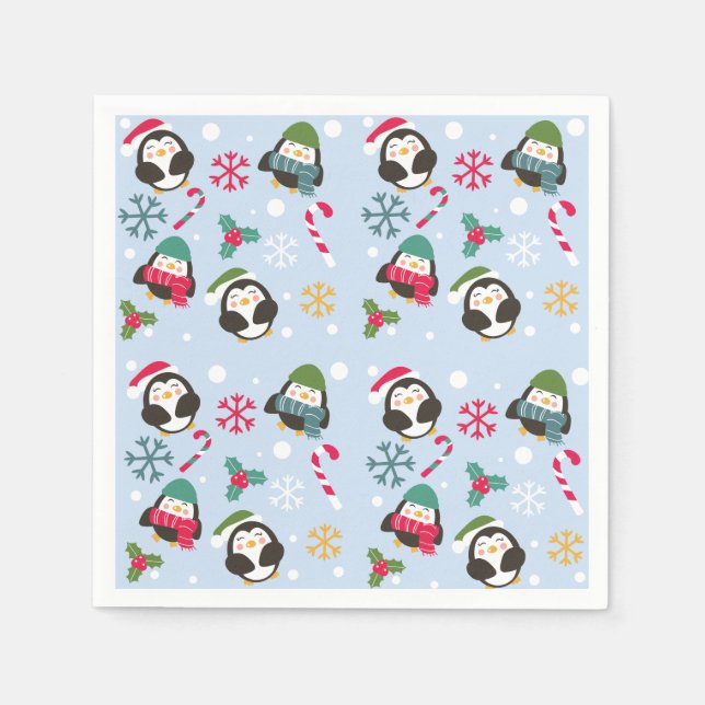Servilleta De Papel Pingüino Navidades (Anverso)