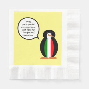 Servilleta De Papel Pingüino parlante italiano personalizado