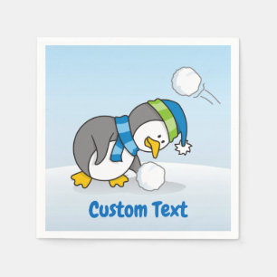 Servilleta De Papel Pingüino pequeño recibiendo servilletas de papel