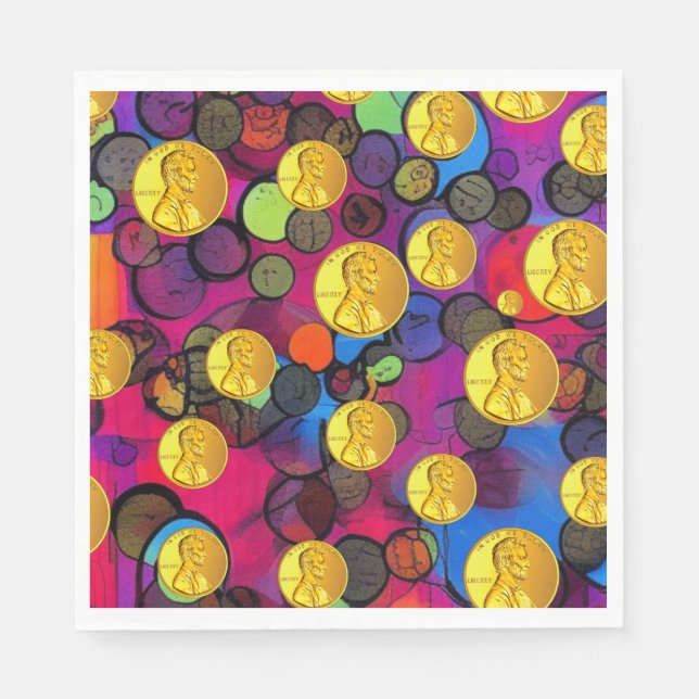 Servilleta De Papel Pingüinos afortunados (Anverso)