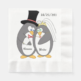 Servilleta De Papel Pingüinos Amores Bodas personalizados