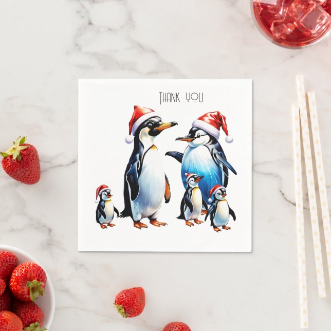 Servilleta De Papel Pingüinos cortos en un estilo personalizado alegre (In situ)