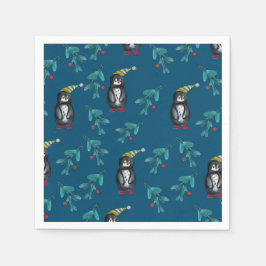 Servilleta De Papel Pingüinos navidades