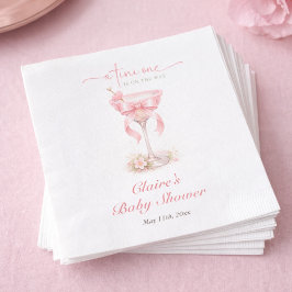 Servilleta De Papel Pink A Tini One Elegant Girl Baby Shower 
