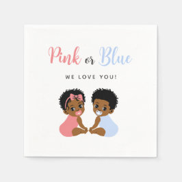 Servilleta De Papel Pink and Blue Baby Napkins African American