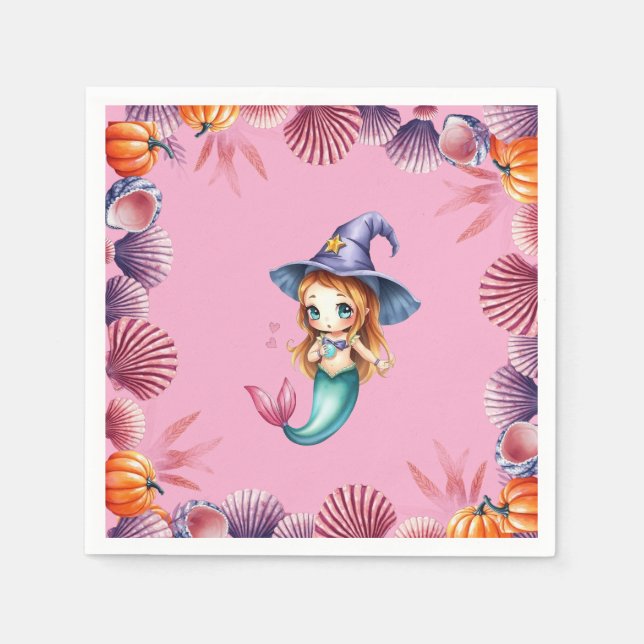 Servilleta De Papel Pink And Purple Seashells  (Anverso)