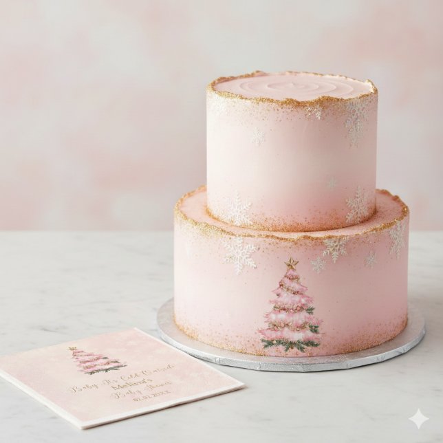 Servilleta De Papel Pink Baby Its Cold Outside Baby Shower (Subido por el creador)