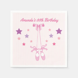 Servilleta De Papel Pink Ballerina con tema Fiesta de cumpleaños perso