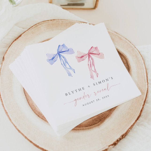 Servilleta De Papel Pink Blue Bow Género Revelar Papel Cuchilla (Subido por el creador)