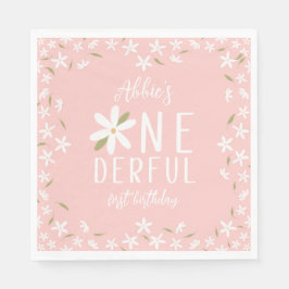 Servilleta De Papel Pink Boho Daisy Unnemaravilloso Napkins
