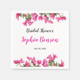 Servilleta De Papel Pink Bougainvillea Floral Bridal Shower