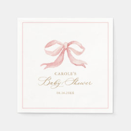 Servilleta De Papel Pink Bow Baby Baby Shower