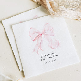 Servilleta De Papel Pink Bow Baby Shower 