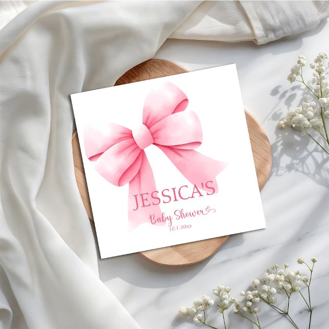 Servilleta De Papel Pink Bow Baby Shower (Subido por el creador)
