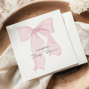 Servilleta De Papel Pink Bow Coquette Baby Shower