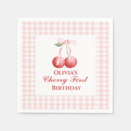 Servilleta De Papel Pink Bow Gingham