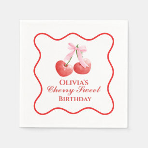 Servilleta De Papel Pink Bow Gingham cumpleaños
