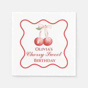 Servilleta De Papel Pink Bow Gingham cumpleaños