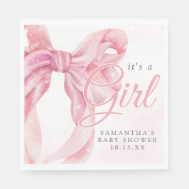 Servilleta De Papel Pink Bow Girl Baby Shower