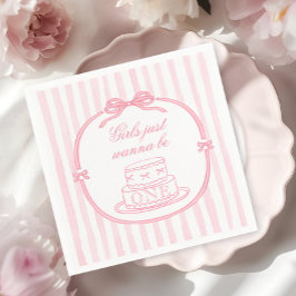 Servilleta De Papel Pink Bow Girls Just Wanna be One