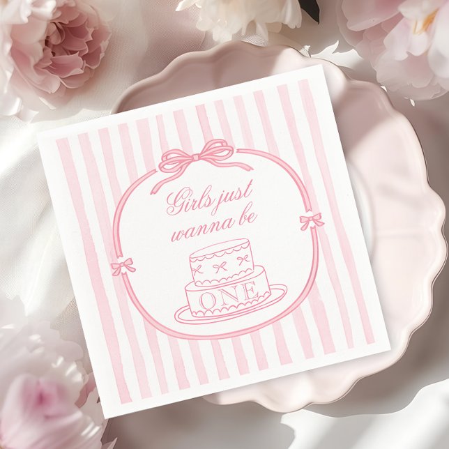 Servilleta De Papel Pink Bow Girls Just Wanna be One (Subido por el creador)