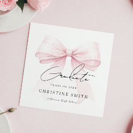 Servilleta De Papel Pink Bow Graduation Paper Napkins