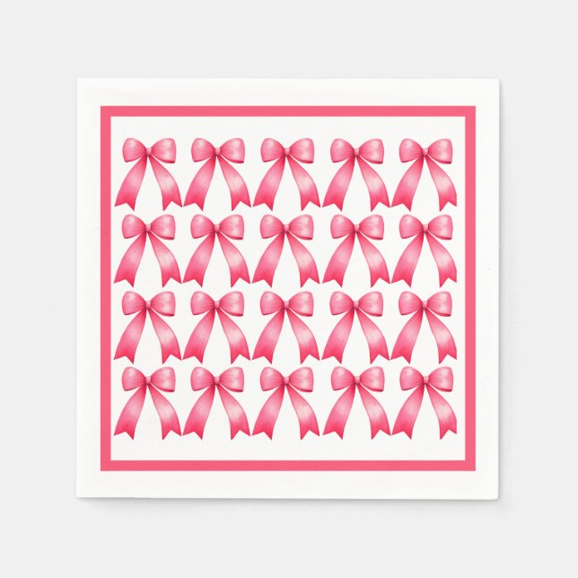 Servilleta De Papel Pink Bow Napkins (Anverso)