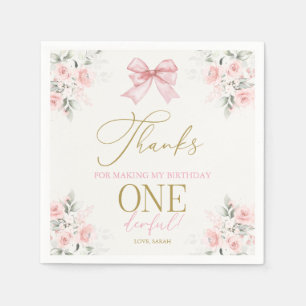 Servilleta De Papel Pink Bow Napkins Chica