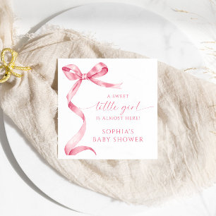 Servilleta De Papel Pink Bow Sweet Little Girl Baby Shower