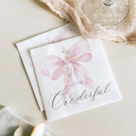 Servilleta De Papel Pink Bow Un Maravilloso chica Primer Cumpleaños
