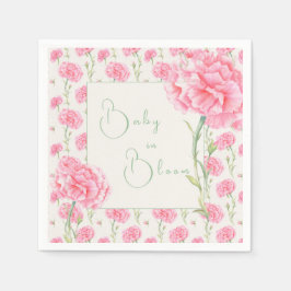 Servilleta De Papel Pink Carnation Baby in Bloom Baby Shower 