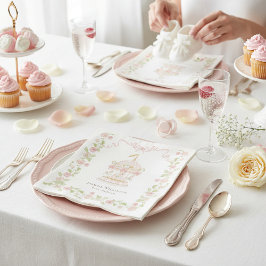 Servilleta De Papel Pink Carousel Floral Baby Shower Paper Napkins