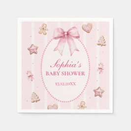Servilleta De Papel Pink Christmas Cookie Baby Shower