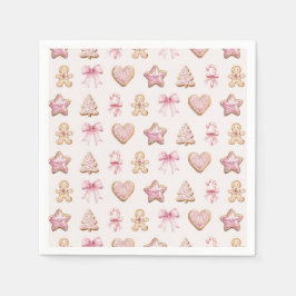 Servilleta De Papel Pink Christmas Cookie Pattern Baby Shower