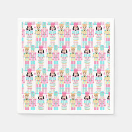 Servilleta De Papel Pink Christmas Paste Nutcracker Ballet Soldiers