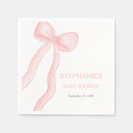 Servilleta De Papel Pink Coquette Bow Baby Shower