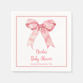Servilleta De Papel Pink Coquette Bow Baby Shower