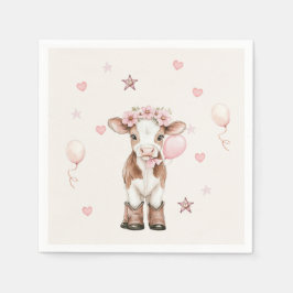 Servilleta De Papel Pink Cowgirl Birthday | Farm Theme 1st 
