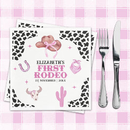Servilleta De Papel Pink Cowgirl Birthday Party Napkins – First Rodeo 