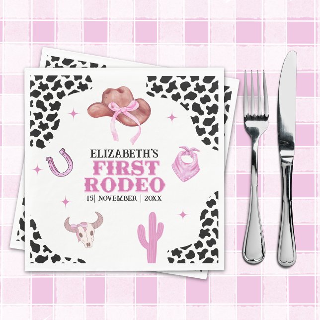 Servilleta De Papel Pink Cowgirl Birthday Party Napkins – First Rodeo  (Subido por el creador)