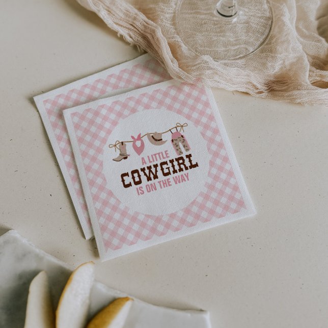 Servilleta De Papel Pink Cowgirl Western Baby Shower (Subido por el creador)