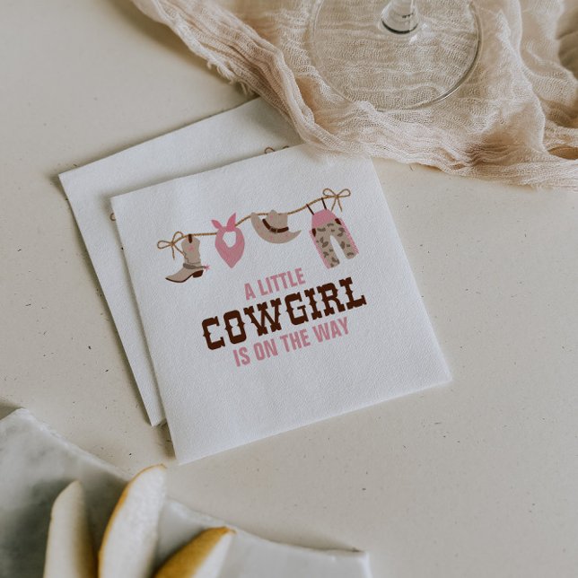 Servilleta De Papel Pink Cowgirl Western Baby Shower (Subido por el creador)
