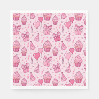 Servilleta De Papel Pink Cupcake Birthday Napkins