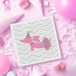 Servilleta De Papel Pink Dachshund Ballerina Tutu Fiesta Napkins