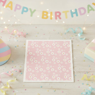 Servilleta De Papel Pink Daisy Floral Party Napkins