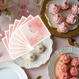 Servilleta De Papel Pink Delicate Minimalist Woman Happy Women's Day