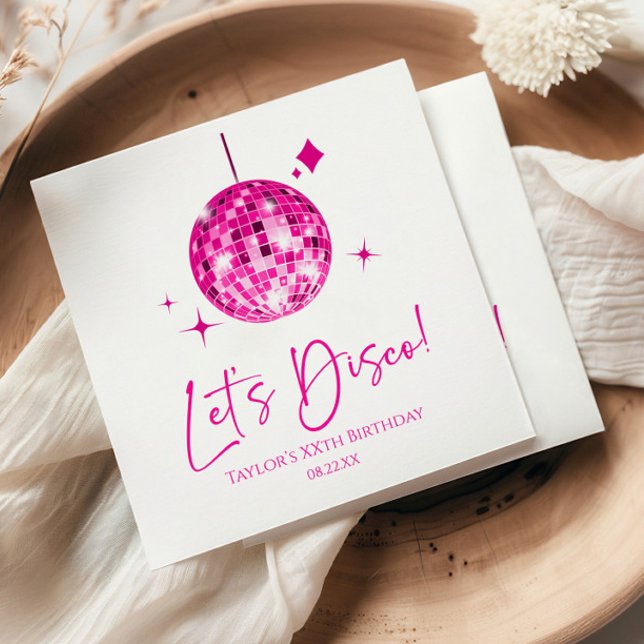 Servilleta De Papel Pink Disco Ball Let's Disco Birthday Party (Subido por el creador)