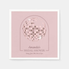 Servilleta De Papel Pink Disco Boogie Bridal Shower